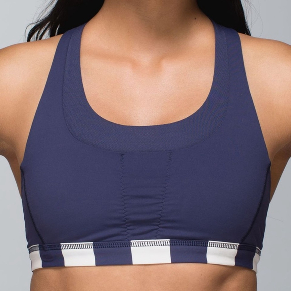 lululemon athletica Other - lululemon athletica Deep Navy Scoop Sports Bra with Striped Band